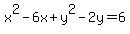 x%5E2-6x%2By%5E2-2y=6
