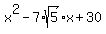 x%5E2-7%2Asqrt%285%29%2Ax%2B30