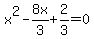 x%5E2-8x%2F3%2B2%2F3=0