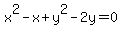 x%5E2-x%2By%5E2-2y=0