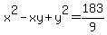 x%5E2-xy%2By%5E2=183%2F9