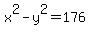 x%5E2-y%5E2=176