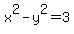 x%5E2-y%5E2=3