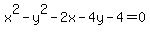 x%5E2-y%5E2-2x-4y-4=0+