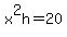 x%5E2h+=+20