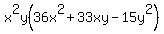 x%5E2y%2836x%5E2%2B33xy-15y%5E2%29