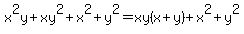x%5E2y%2Bxy%5E2%2Bx%5E2%2By%5E2=xy%28x%2By%29%2Bx%5E2%2By%5E2