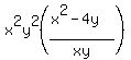 x%5E2y%5E2%28%28x%5E2-4y%29%2Fxy%29