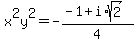 x%5E2y%5E2+=+-%28-1%2Bi%2Asqrt%282%29%29%2F4