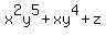 x%5E2y%5E5+%2B+xy%5E4+%2B+z