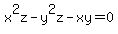 x%5E2z-y%5E2z-xy=0