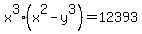 x%5E3%28x%5E2-y%5E3%29+=+12393