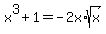 x%5E3%2B1=-2x%2Asqrt%28x%29