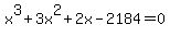 x%5E3%2B3x%5E2%2B2x-2184=0
