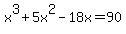 x%5E3%2B5x%5E2-18x=90