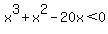 x%5E3%2Bx%5E2-20x%3C0