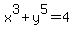 x%5E3%2By%5E5+=+4
