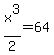 x%5E3%2F2=64