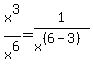 x%5E3%2Fx%5E6+=+1%2Fx%5E%28%286-3%29%29