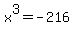 x%5E3=-216