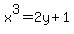 x%5E3=2y%2B1