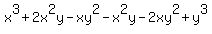 x%5E3+%2B+2x%5E2y+-+xy%5E2+-+x%5E2y+-+2xy%5E2+%2B+y%5E3