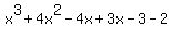 x%5E3+%2B+4x%5E2-4x%2B3x-3-2