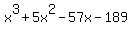 x%5E3+%2B+5x%5E2+-+57x+-+189