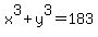 x%5E3+%2B+y%5E3+=+183