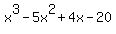 x%5E3+-+5x%5E2+%2B+4x+-+20