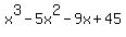 x%5E3+-+5x%5E2+-+9x+%2B+45