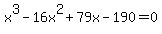 x%5E3-16x%5E2%2B79x-190=0