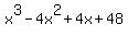 x%5E3-4x%5E2%2B4x%2B48