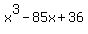x%5E3-85x%2B36
