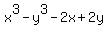 x%5E3-y%5E3-2x%2B2y