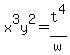x%5E3y%5E2=t%5E4%2Fw