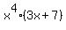 x%5E4%283x%2B7%29