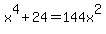 x%5E4%2B24=144x%5E2