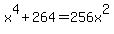 x%5E4%2B264=256x%5E2