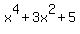 x%5E4%2B3x%5E2%2B5