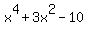 x%5E4%2B3x%5E2-10