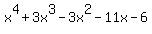x%5E4%2B3x%5E3-3x%5E2-11x-6
