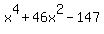 x%5E4%2B46x%5E2-147