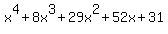 x%5E4%2B8x%5E3%2B29x%5E2%2B52x%2B31
