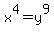 x%5E4=y%5E9