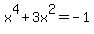 x%5E4+%2B+3x%5E2+=+-1