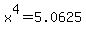 x%5E4+=+5.0625