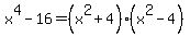 x%5E4+-+16+=+%28x%5E2%2B4%29%28x%5E2-4%29