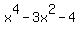x%5E4+-+3x%5E2+-4