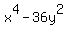 x%5E4-36y%5E2